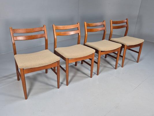 4 Danish Style Teak Dining Chairs Mid Century 1960s Retro MCM EB9694 MDIN - UKDK FURNITURE
