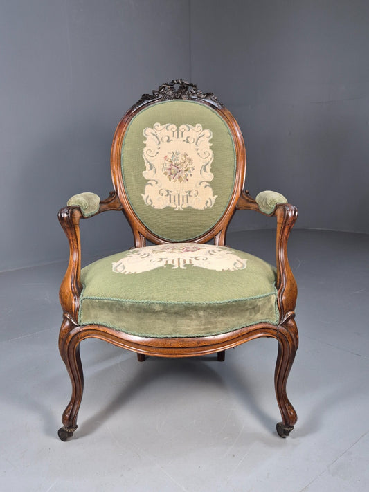 Vintage Danish Fauteuil Rococo French Style 1900s Revival Antique EB9601 VCAR - UKDK FURNITURE
