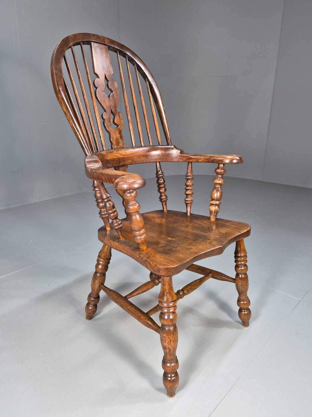 Vintage Windsor Armchair Oak 19th Century Antique EB9034 VDIN - UKDK FURNITURE