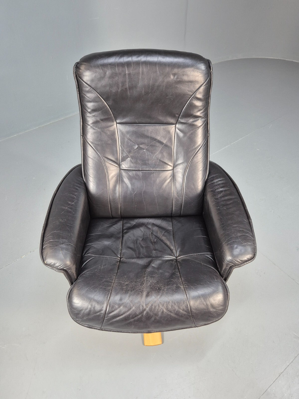 Vintage Danish Swivel and Recline Lounge Chair Bentwood Base 1980s EB9237 MSWI - UKDK FURNITURE