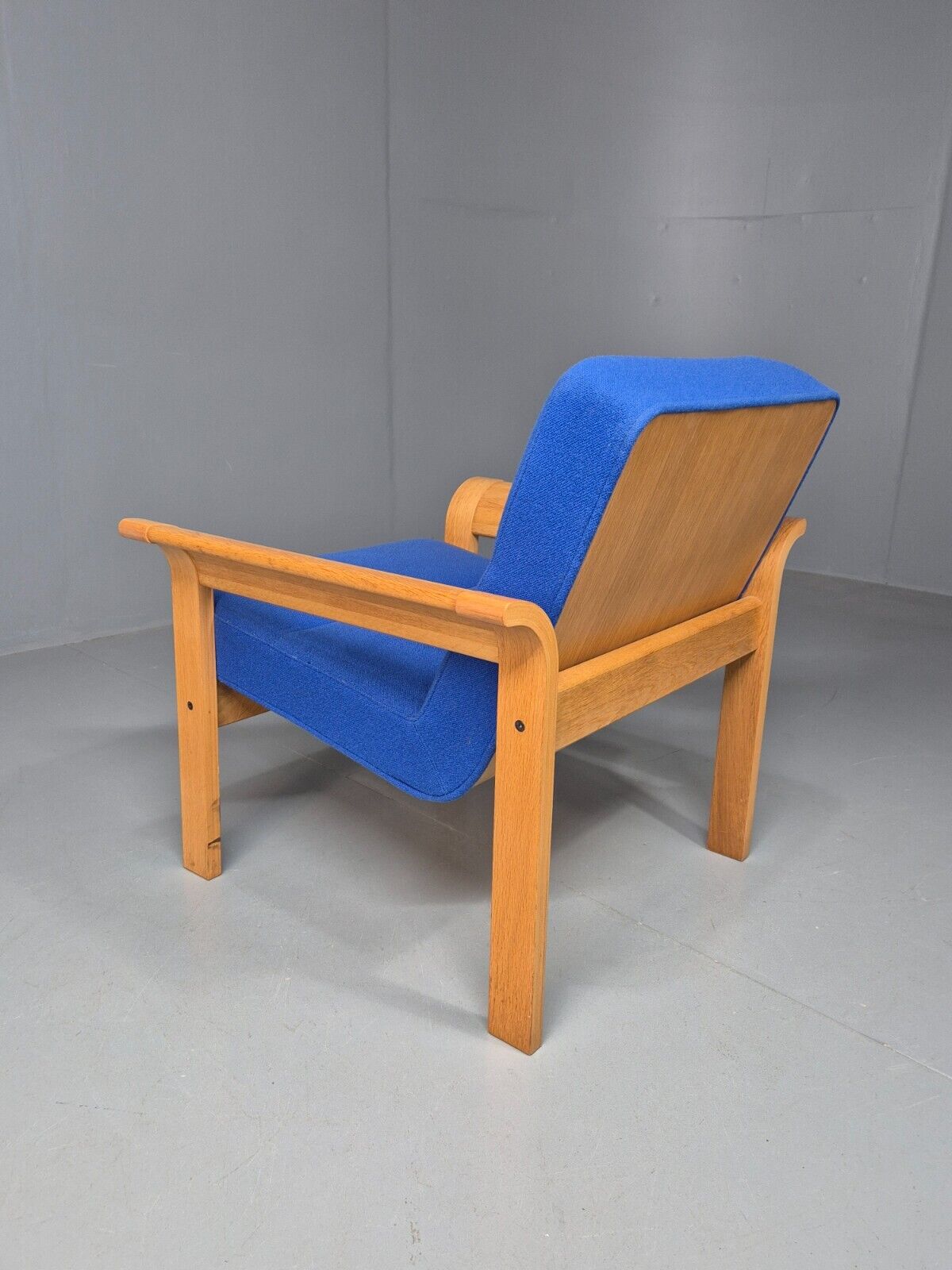 Vintage Danish Lounge Chair Blue Bentwood Magnus Olesen Retro 1970s EB8285 MNOR - UKDK FURNITURE
