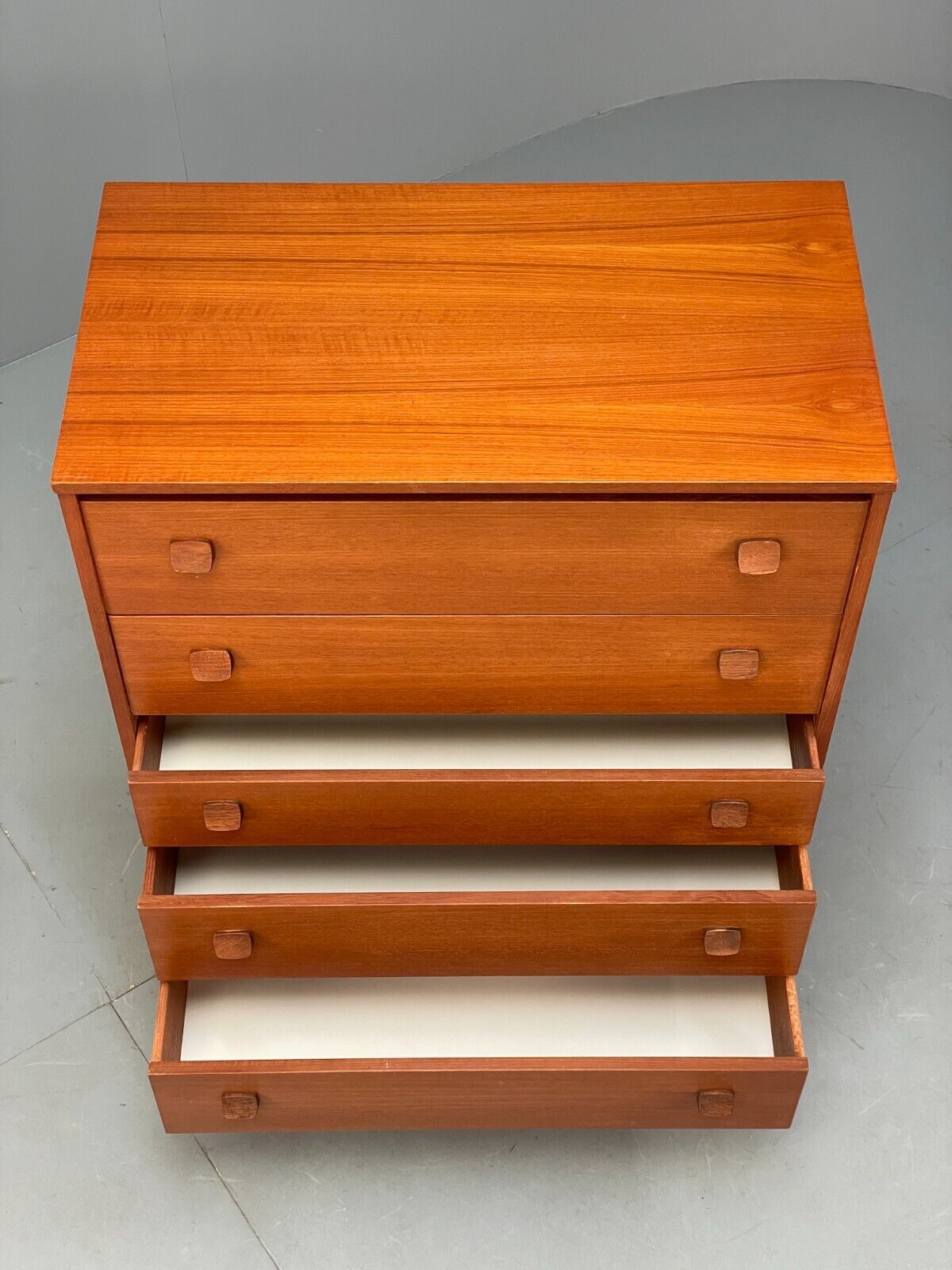 Vintage Teak Chest Of Drawers By Symbol Retro Handles EB9120 MWOO - UKDK FURNITURE
