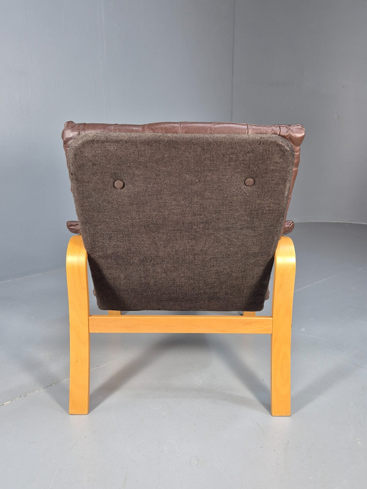 Brown Leather Bentwood Armchair Danish Modern Design Mid Century EB9248 MBEN - UKDK FURNITURE