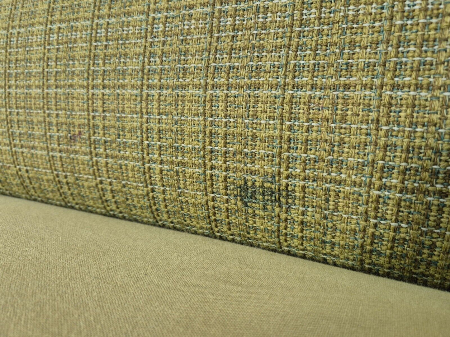 Vintage Danish 2 Seat Sofa Green Wool Teak Arms Retro MCM EB8900 M2SS - UKDK FURNITURE