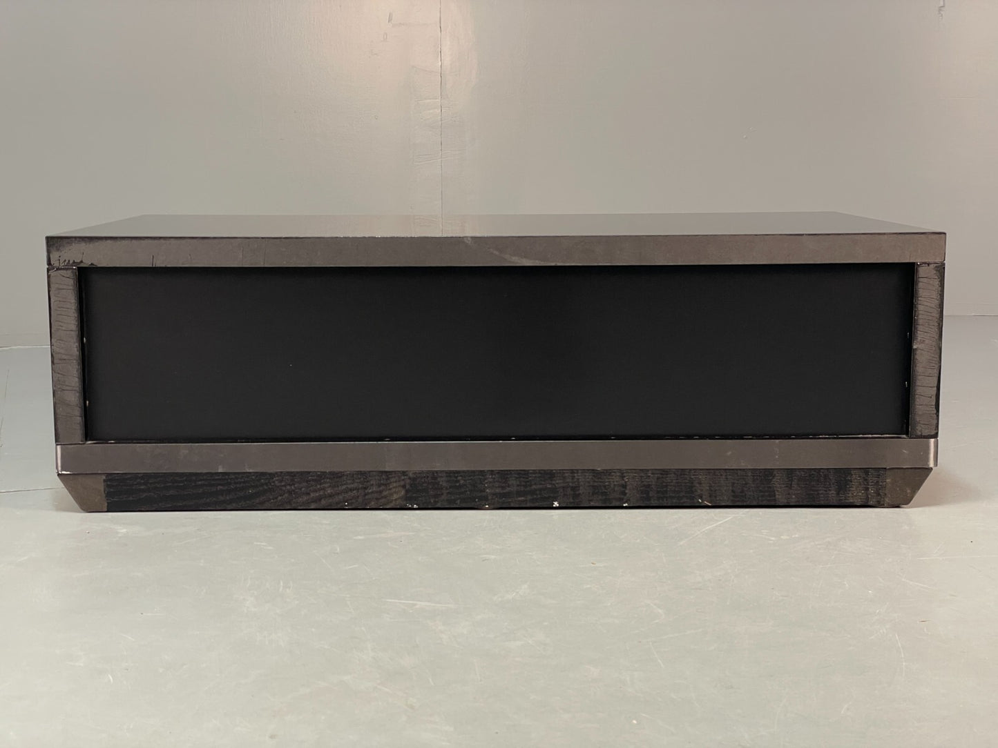 Italian Gloss Black & Off White 1980s Style Tv Unit With Drawers EB8686 MWOO - UKDK FURNITURE