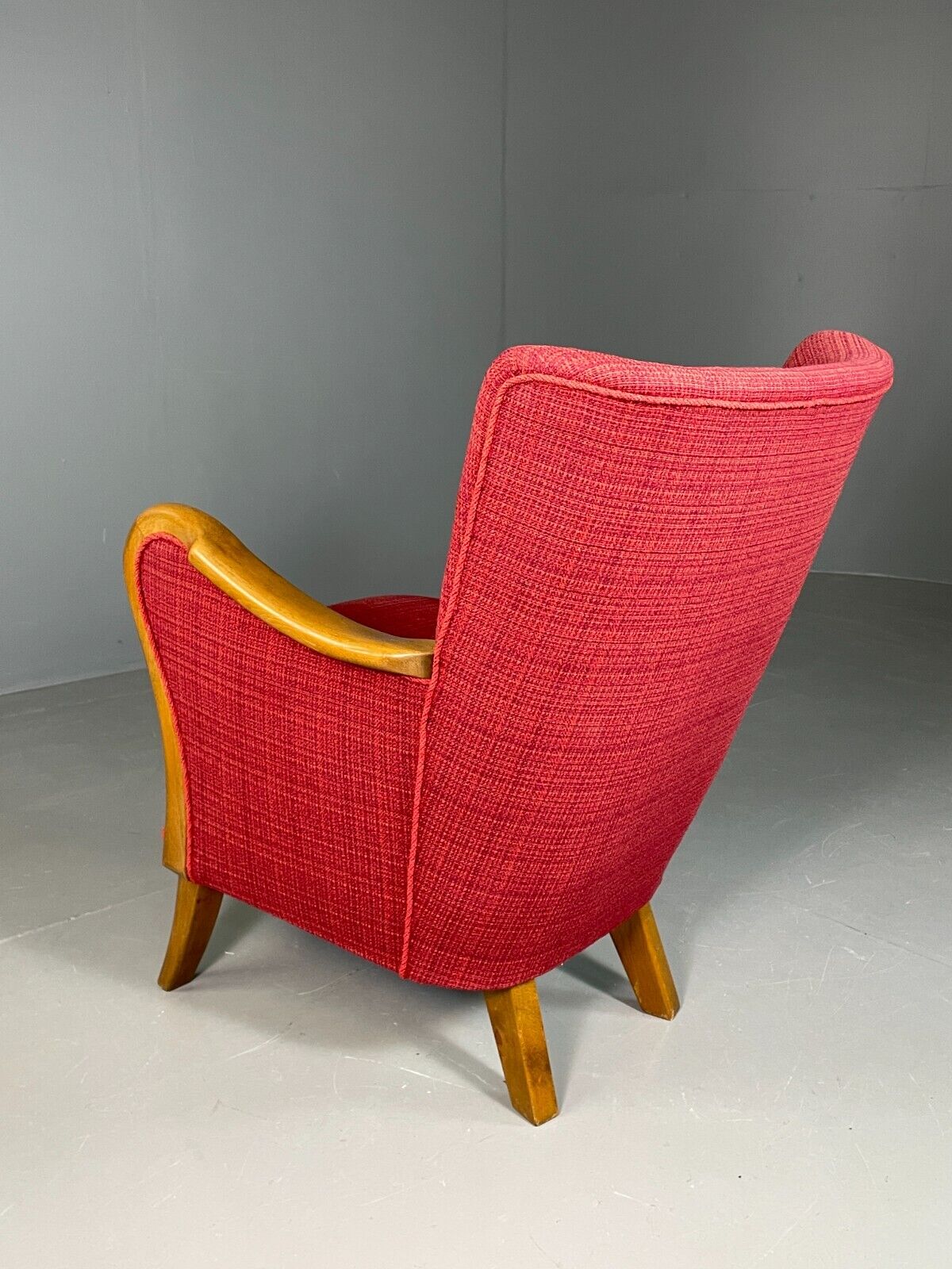 Vintage Danish Lounge Chair Red Slagelese Mobler Retro MCM EB6777 MNOR - UKDK FURNITURE