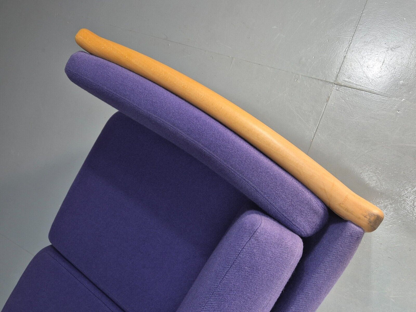 Vintage 2 Seat Sofa Purple Wool Beech End Stouby 1980s Retro MCM EB8575 M2SS - UKDK FURNITURE