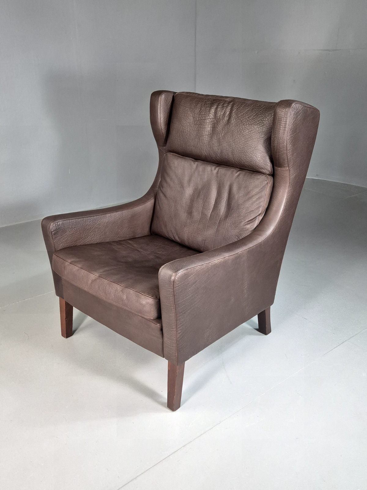 Vintage Danish Wingback Lounge Chair Leather Mogensen Retro MCM EB7233 MNOR - UKDK FURNITURE