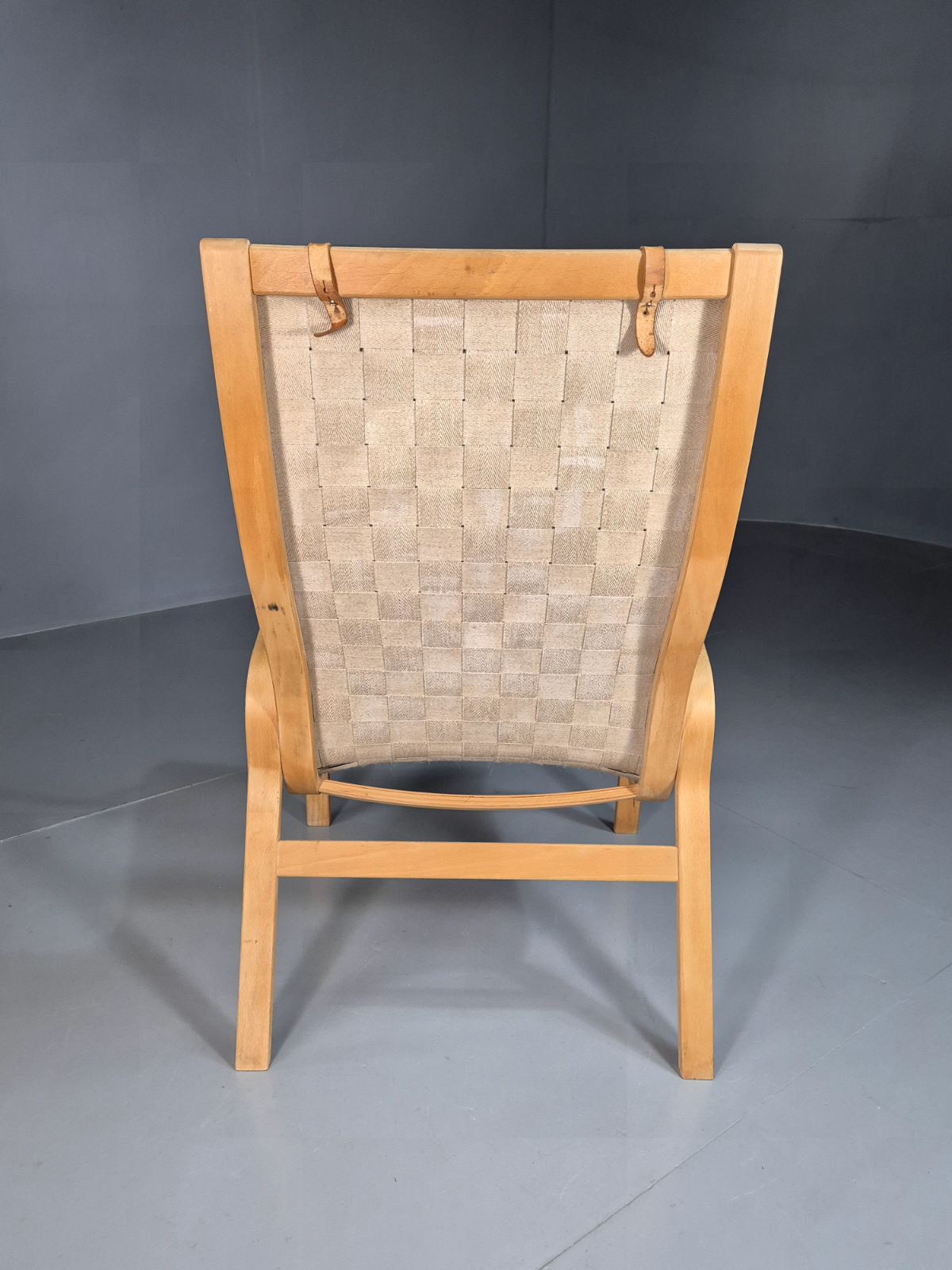 Vintage Danish Lounge Chair Canvas Bentwood Ostergaard Retro MCM EB7349 MBEN - UKDK FURNITURE