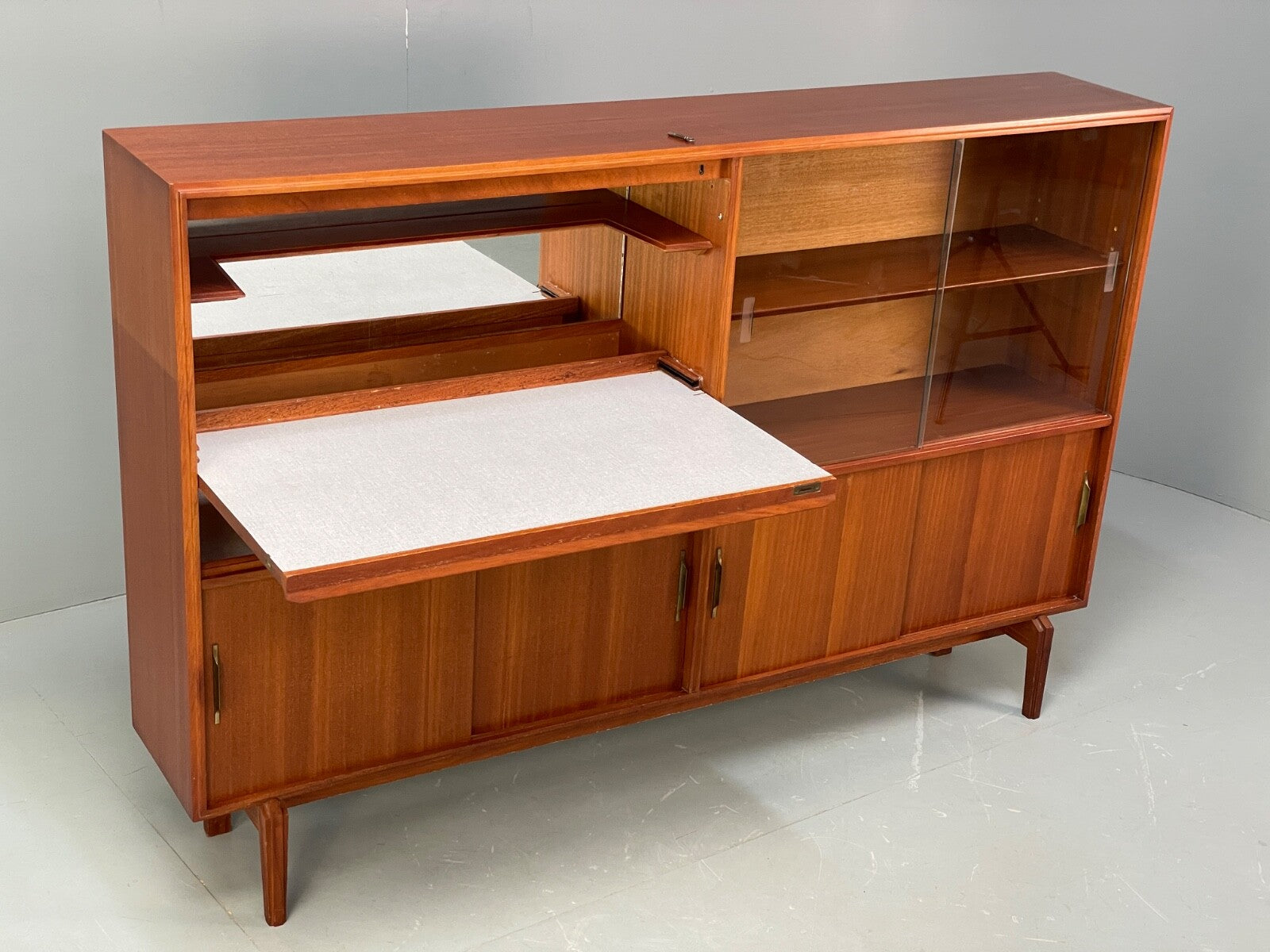 Vintage Teak Wall Unit With Writing Desk Beaver & Tapley 1960s EB9504 MWOO - UKDK FURNITURE