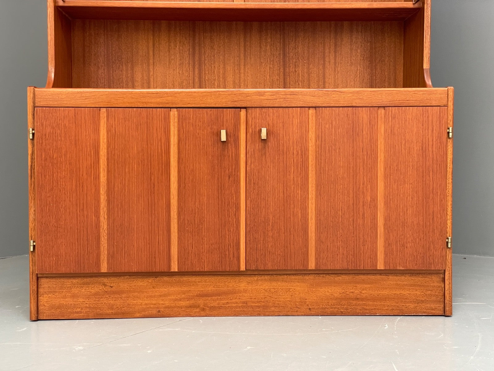 Vintage Teak Shelving Unit Cocktail Cabinet Glazed Retro 1970s EB10011 MWOO - UKDK FURNITURE