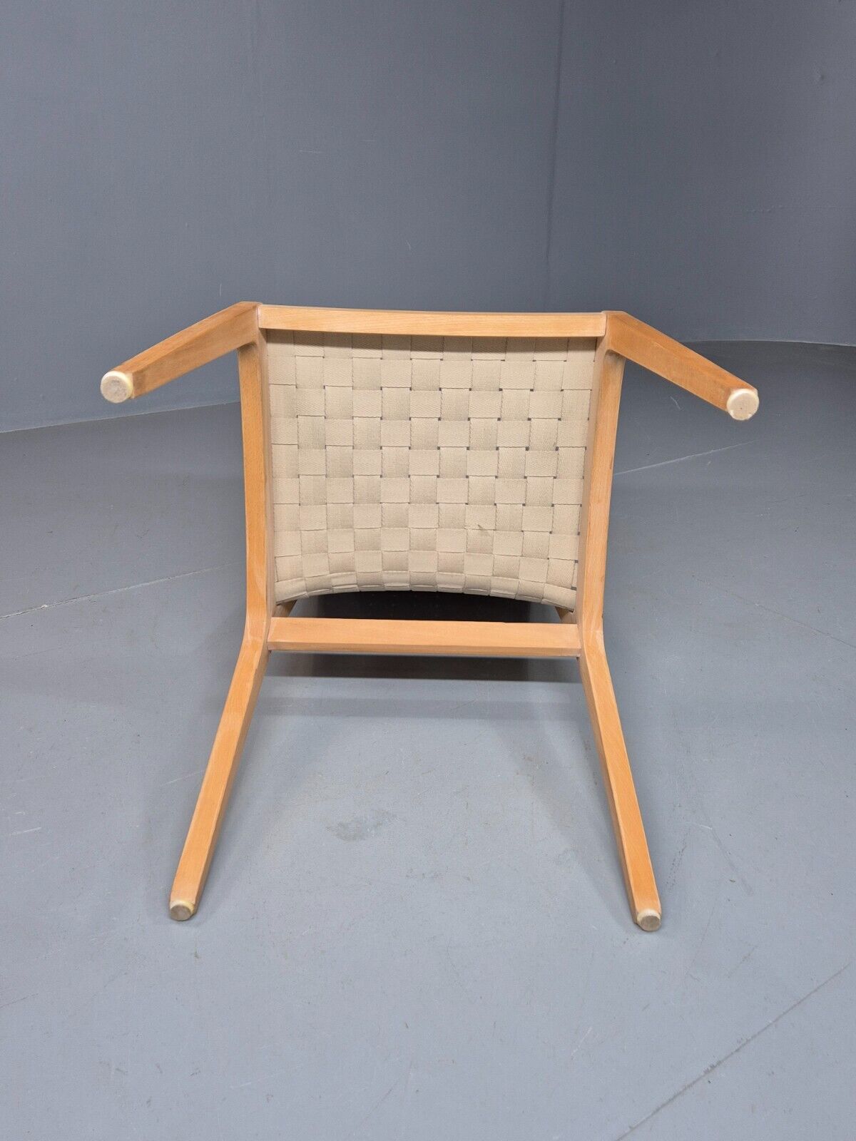 Vintage Danish Dining Chair Cream Canvas Finn Ostergaard Retro MCM EB8282 MDIN - UKDK FURNITURE