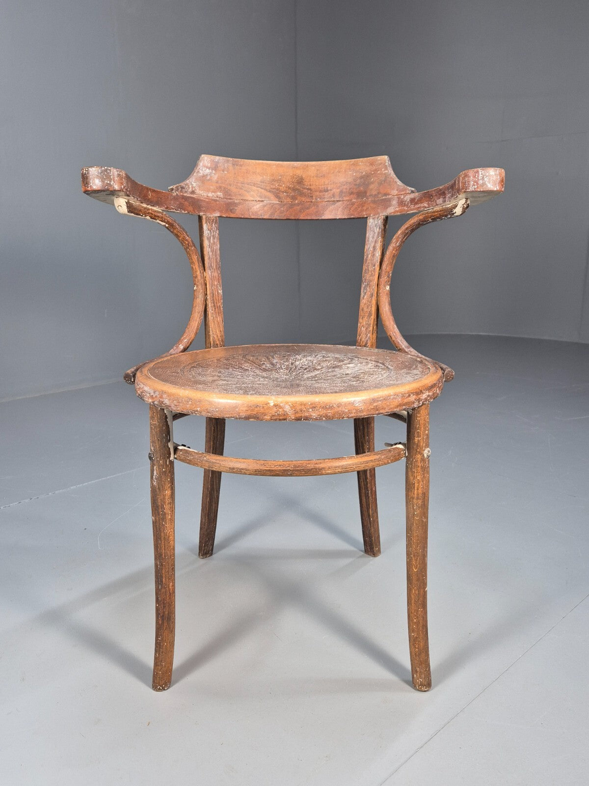 Vintage Bentwood Elbow Chair Bistro Thonet Style 1930s Antique EB8879 VDIN - UKDK FURNITURE