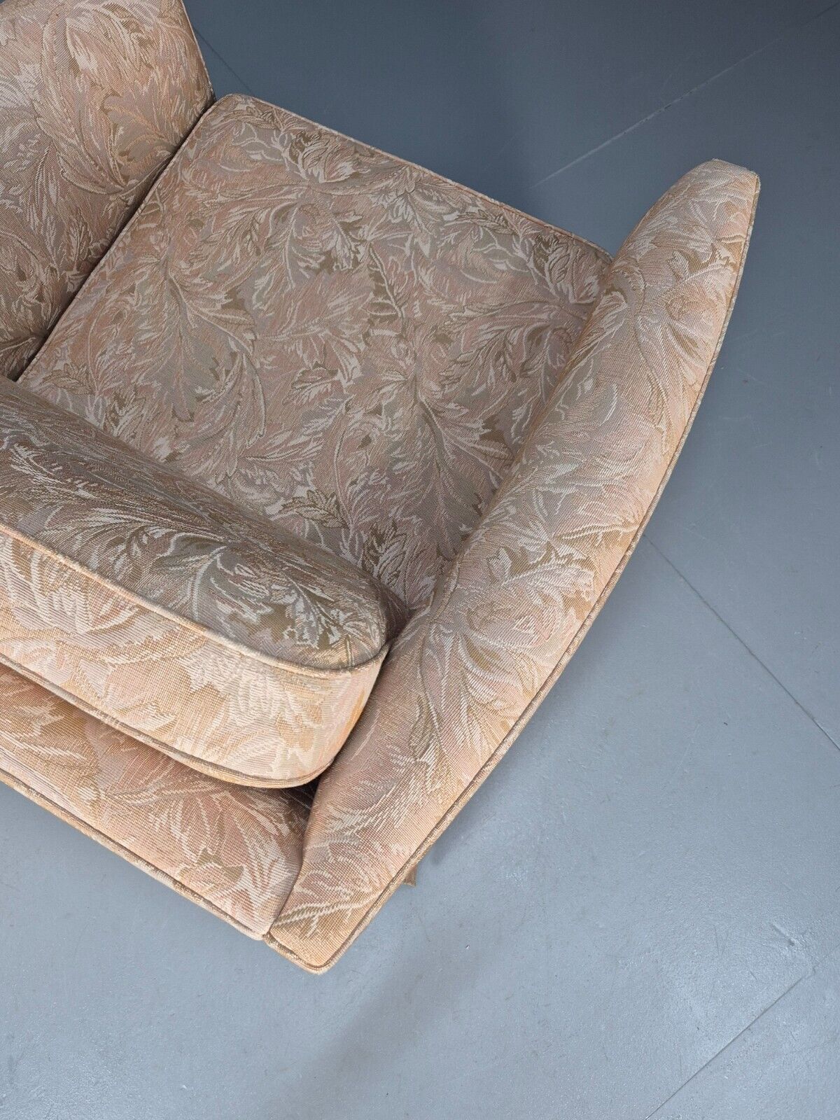 Vintage Danish Lounge Chair Peach Floral Upholstery 1970s Retro EB8974 VCLO - UKDK FURNITURE