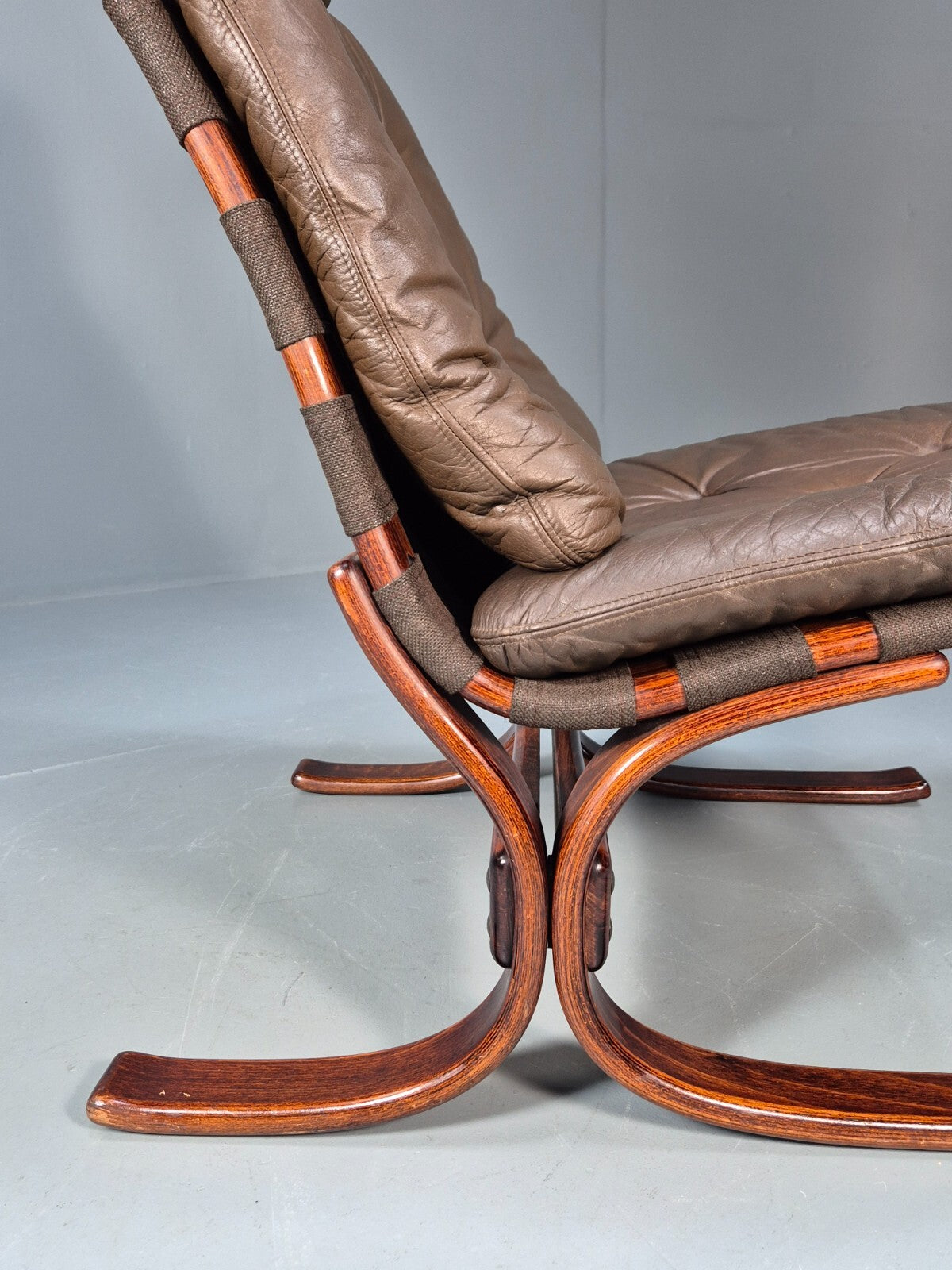 Vintage Danish Bentwood and Leather Lounge Chair 1970s Retro EB9348 MBEN - UKDK FURNITURE