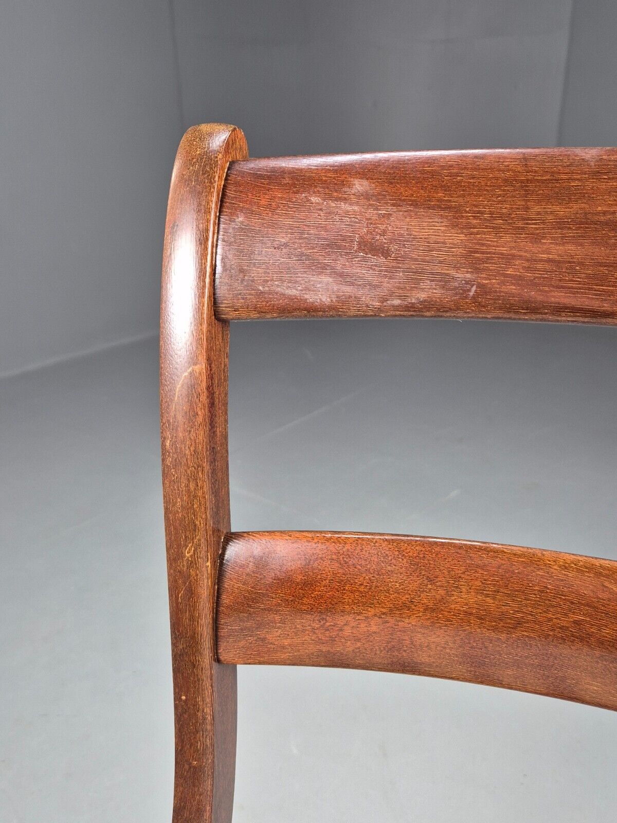 Vintage Danish Dining Chair Blue Striper Mahogany Georgian 20th C EB1479 VDIN - UKDK FURNITURE