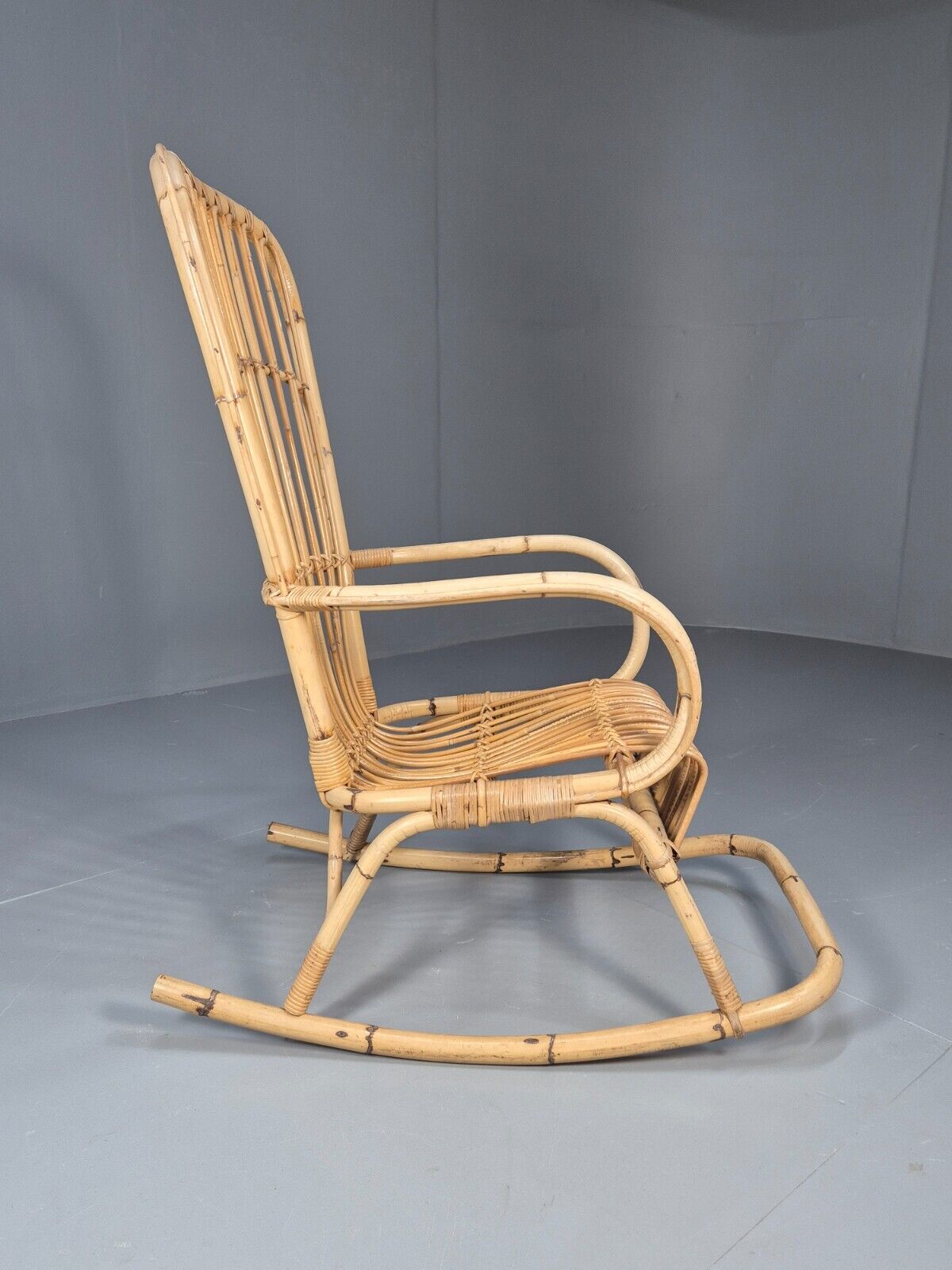 Vintage Cane Rocking Chair Retro Seating EB8875 VBER - UKDK FURNITURE