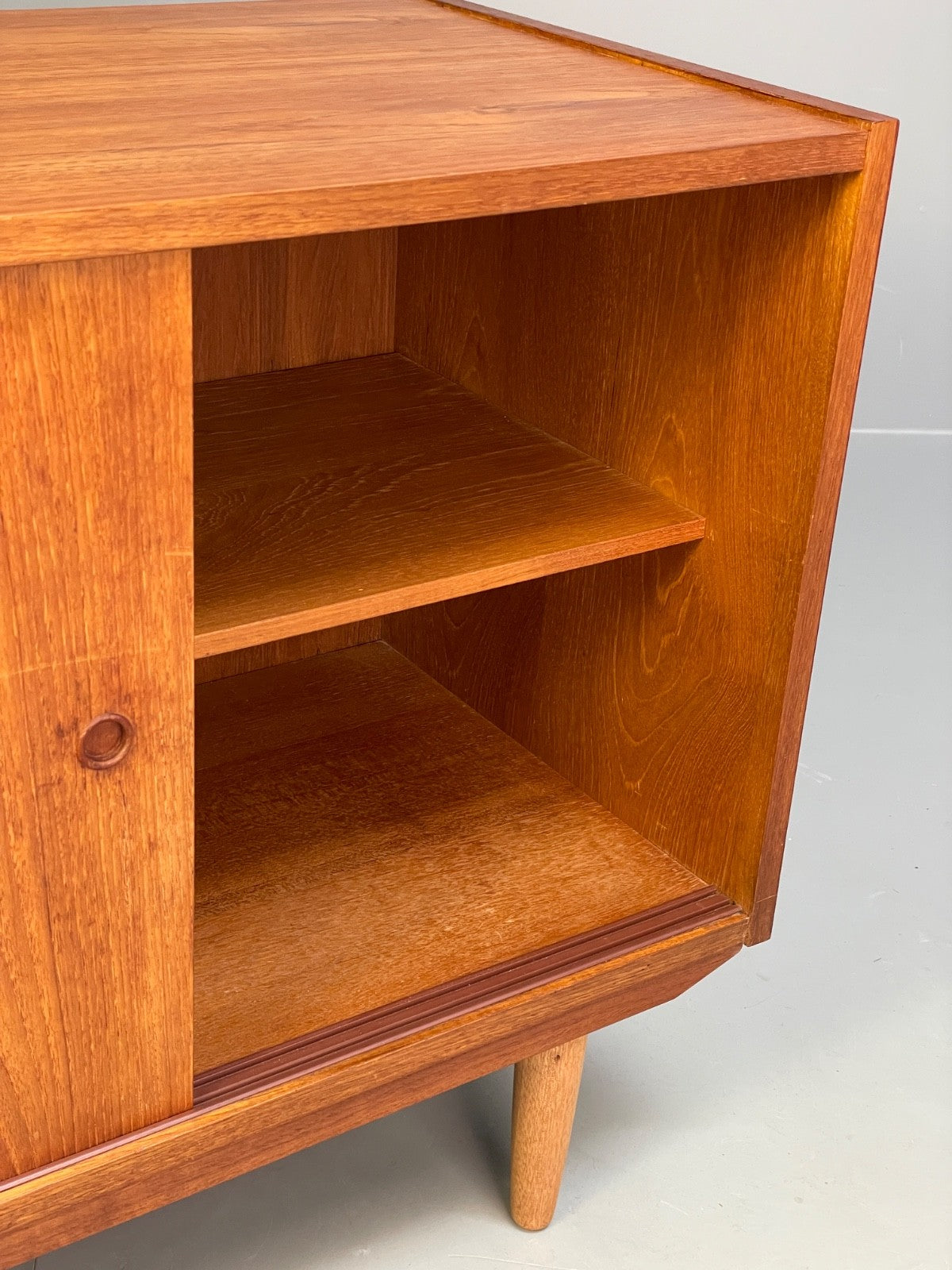 Vintage Danish Teak Cabinet 1970s Retro Sliding Doors Shelf EB9835 MWOO - UKDK FURNITURE