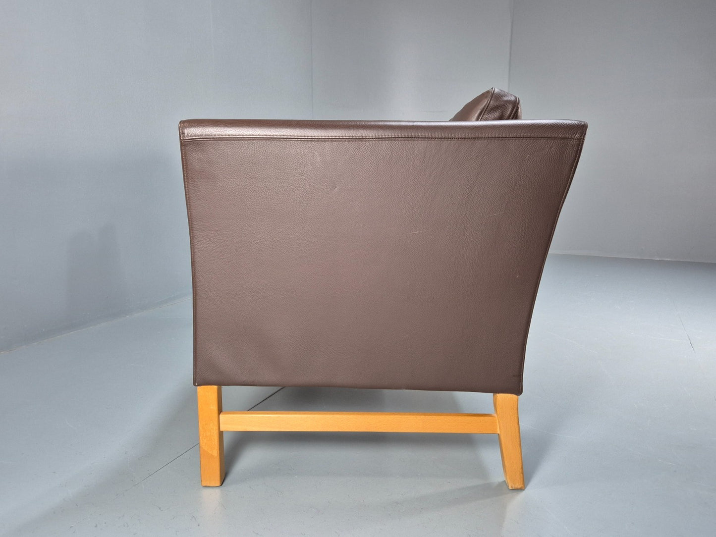 Mid Century Two Seater Sofa Vintage Danish Brown Leather Retro 1970 EB10094 M2SS17