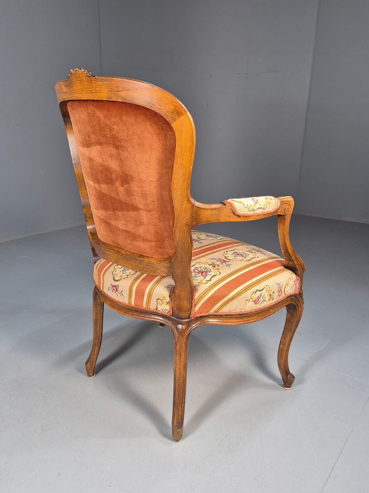 Vintage Danish Armchair in French Rococo Style Floral 1960s EB9618 VCAR - UKDK FURNITURE