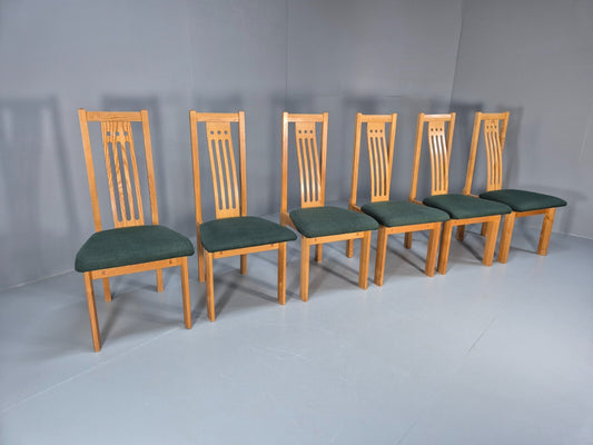 6 Vintage John Barnard Dining Chairs in Ash and Green Modern Design EB9676 MDIN - UKDK FURNITURE