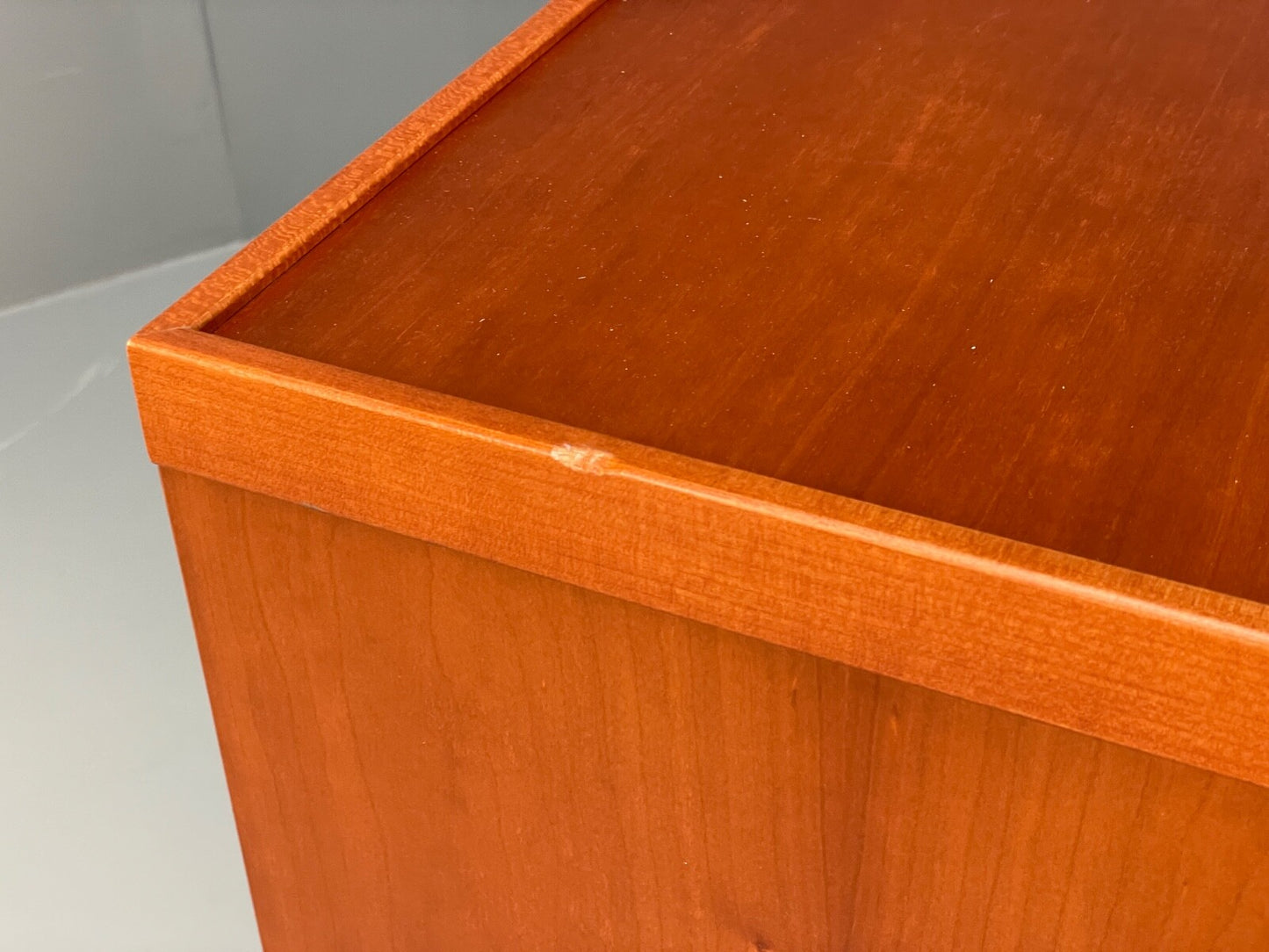 Vintage Cherry Chest Of Drawers Aluminium Details 1980s Design EB9809 MWOO - UKDK FURNITURE