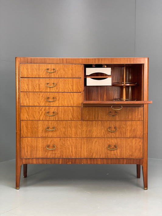 Vintage 1950s Chest Of Drawers Jewelery Display Brass Mahogany EB9761 MWOO - UKDK FURNITURE