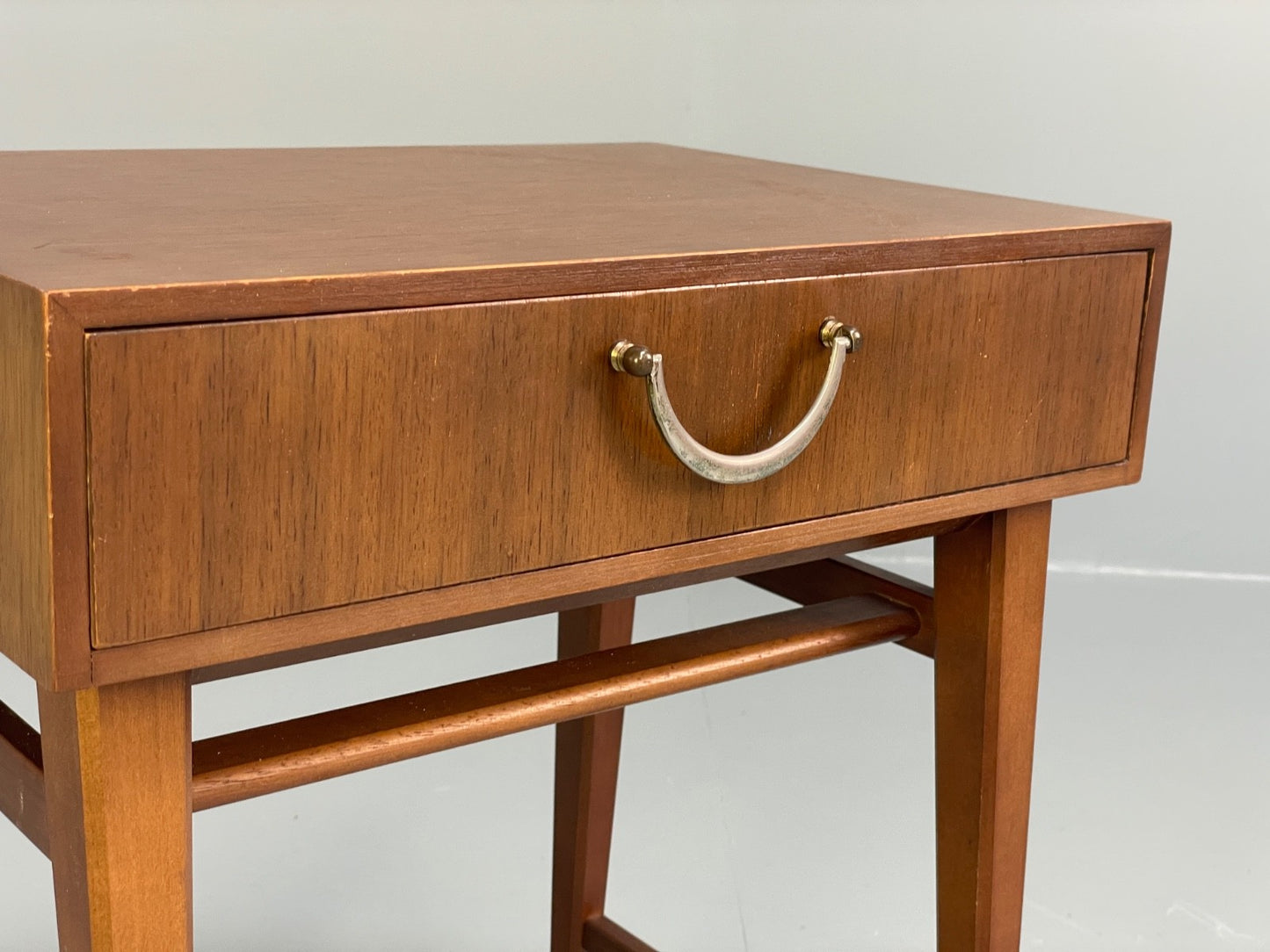 Vintage Meredew Bedside Cabinet Walnut Brass Mid Century 1950s EB9829 MWOO - UKDK FURNITURE