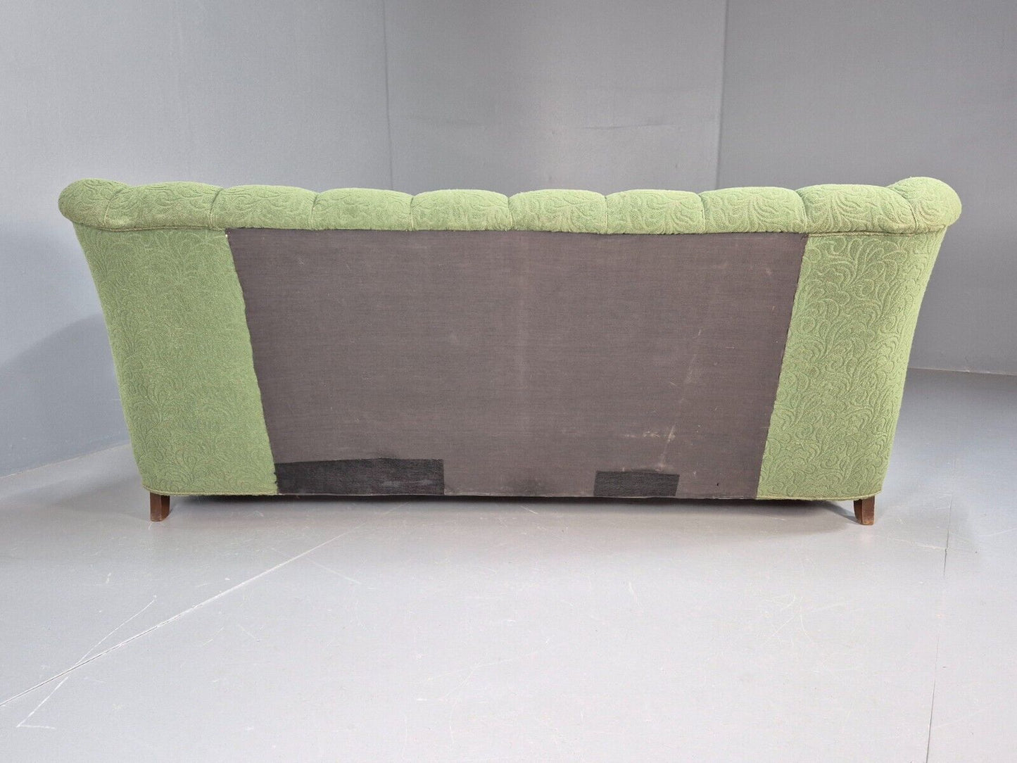 Vintage Danish Art Deco Sofa Oak Frame Green Moquette 1940s Antique EB8953 V3SS - UKDK FURNITURE