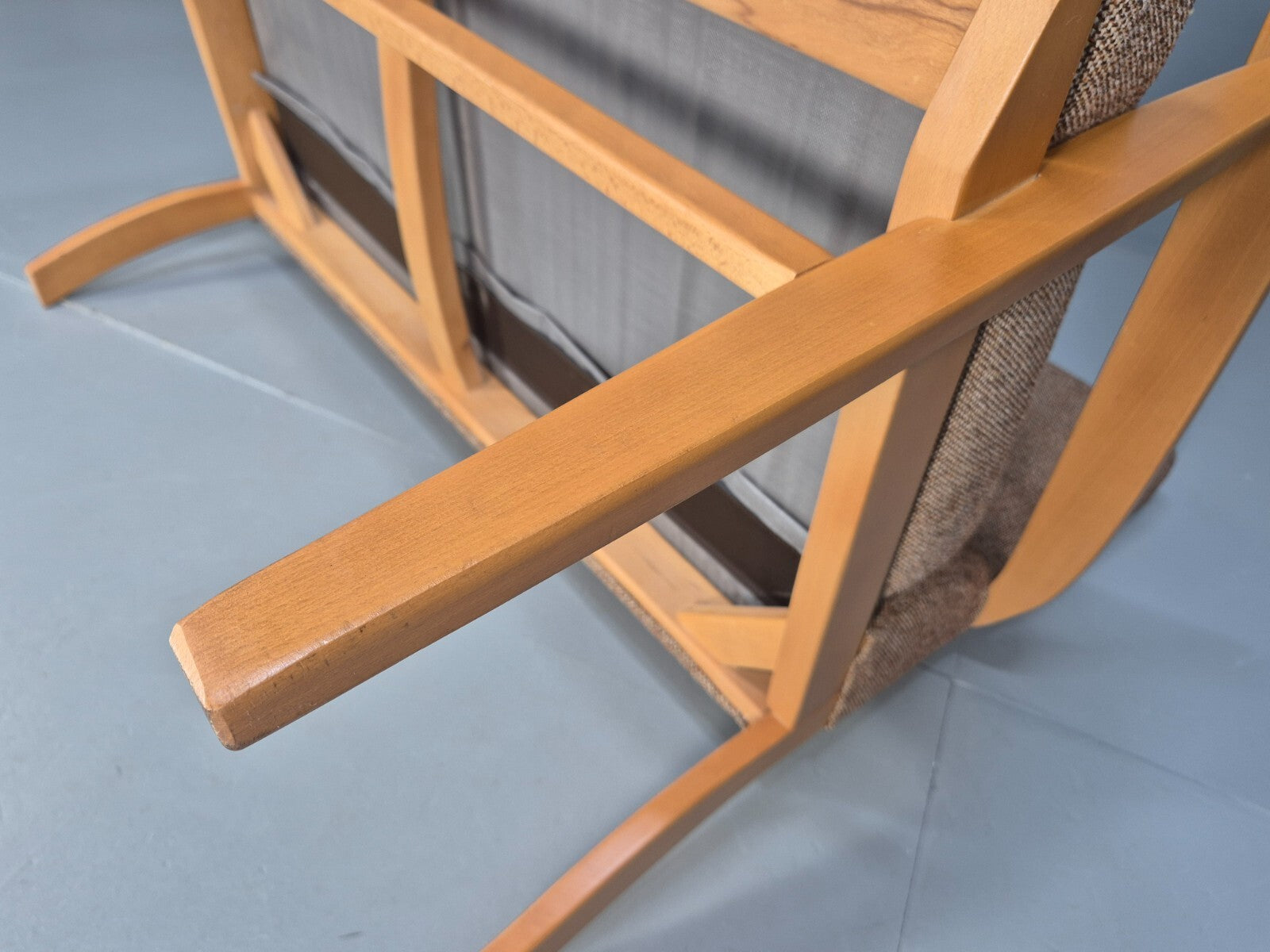 Vintage 2 Seater Sofa Beige Fabric Beech Frame Danish Design EB9490 M2SS - UKDK FURNITURE