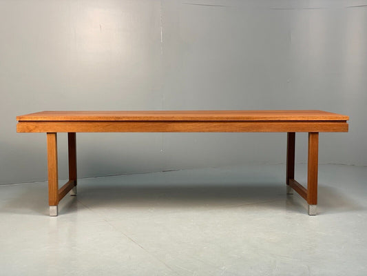 Midcentury Danish Teak Rectangular Coffee Table With Metal Feet EB8672 MWOO - UKDK FURNITURE