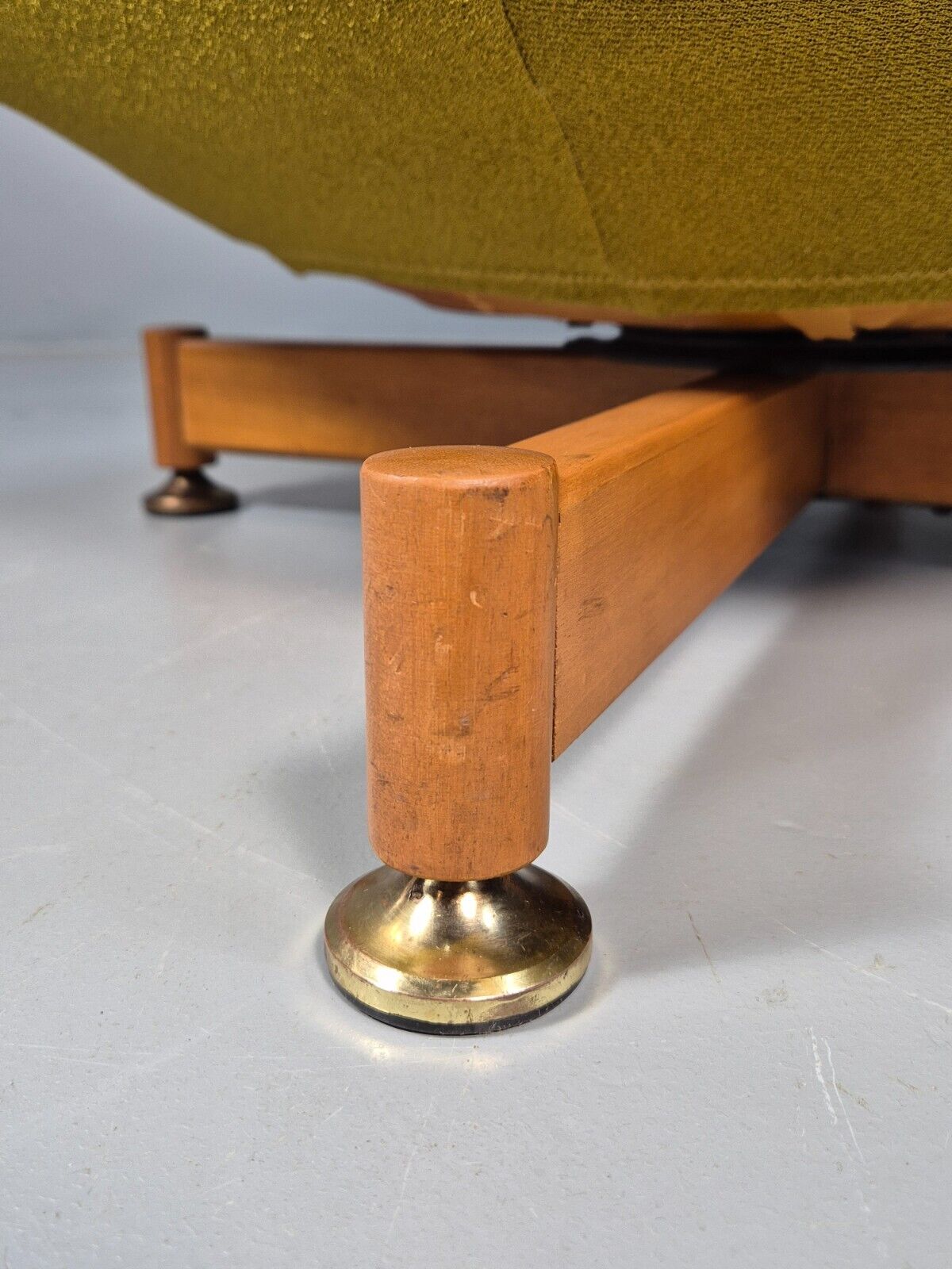 Vintage Greaves Thomas Teardrop Swivel Chair, Yellow Stretch Cover EB9222 MSWI - UKDK FURNITURE