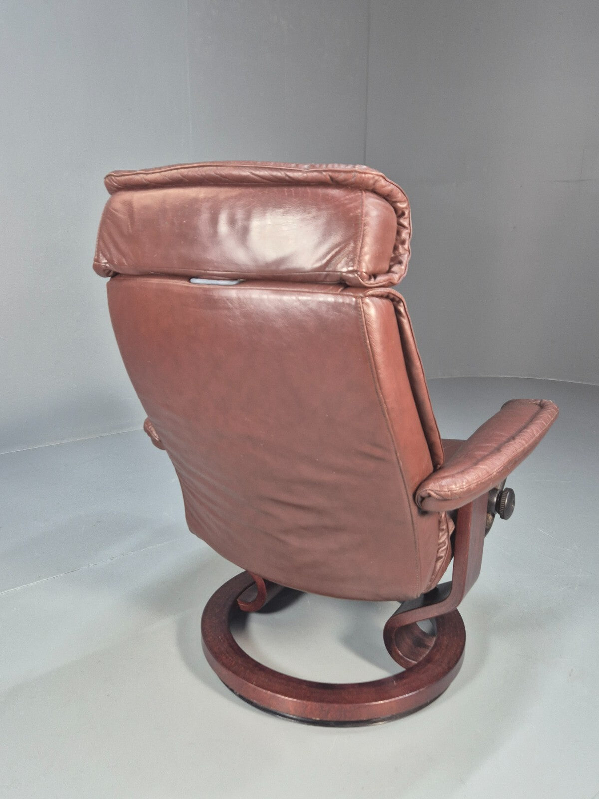 Brown Leather Ekorness Stressless Swivel Reclining Chair Vintage EB9279 MSWI - UKDK FURNITURE