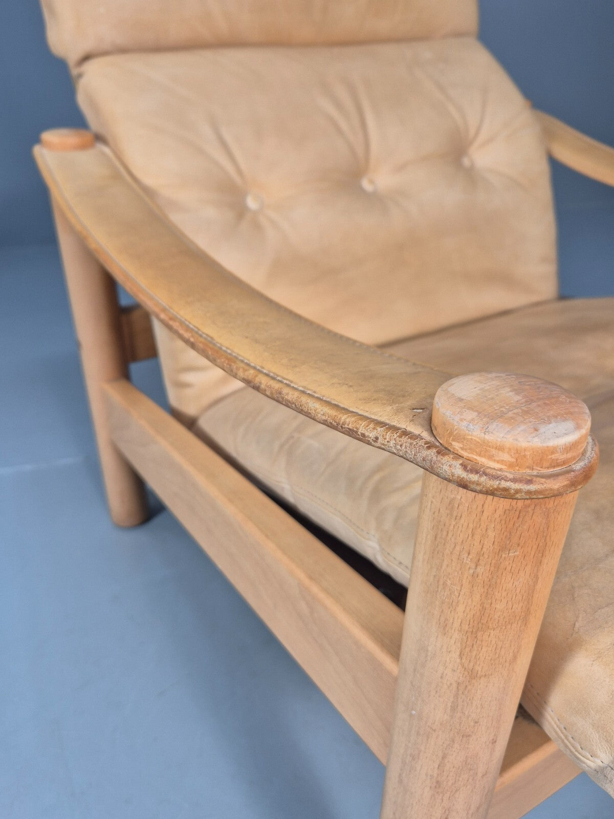 Vintage Nubuck Leather Lounge Chair Ebbe Gehl Danish Mid Century EB9301 MNOR - UKDK FURNITURE