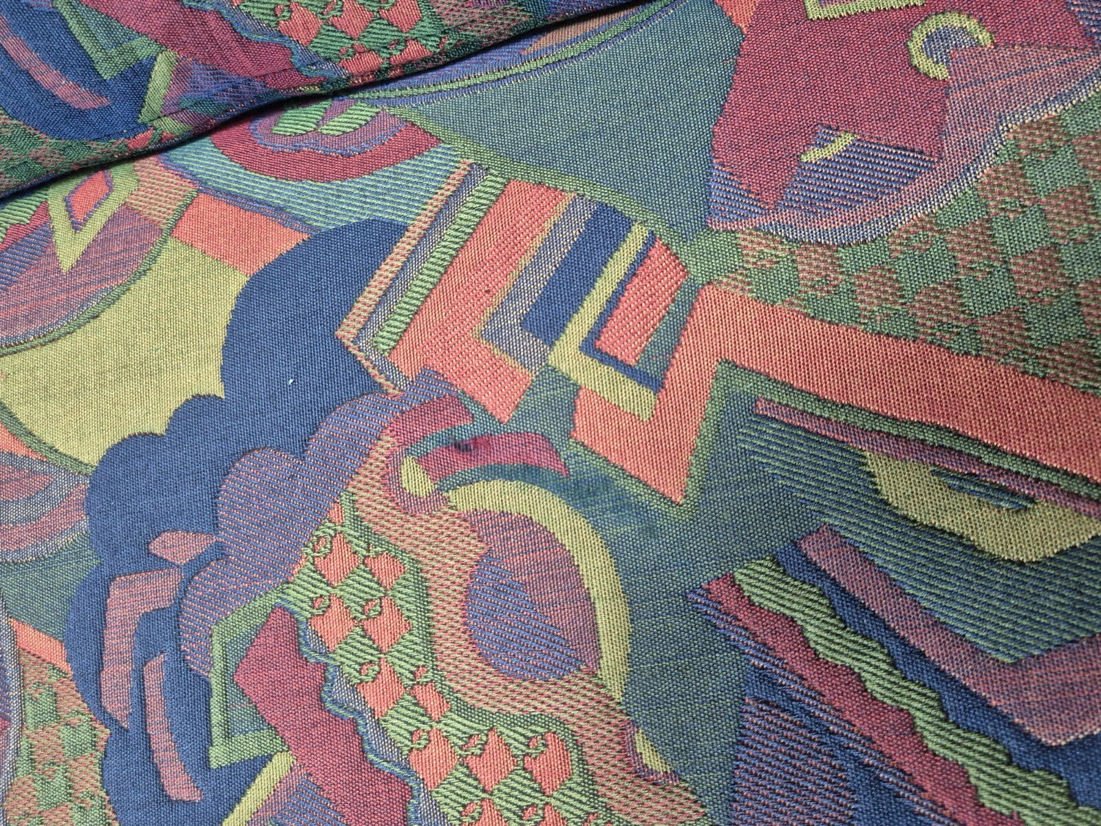 Vintage 2 Seater Sofa Curved Beech Frame Multicoloured 1980s Danish EB9290 M2SS - UKDK FURNITURE