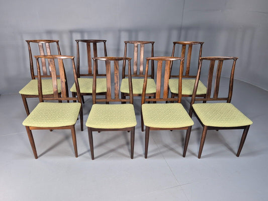 8 Vintage Danish Design Dining Chairs High back Hardwood Green 1970s EB9143 MDIN - UKDK FURNITURE