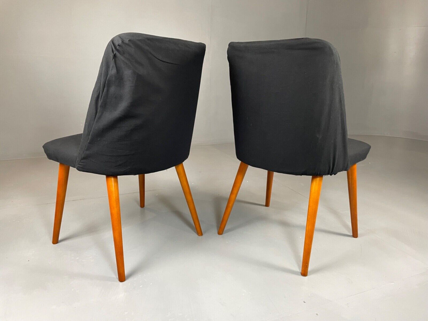 Danish Pair of Mid Century Beech & Fabric Chairs, Retro, Vintage EB4602 MNOR - UKDK FURNITURE