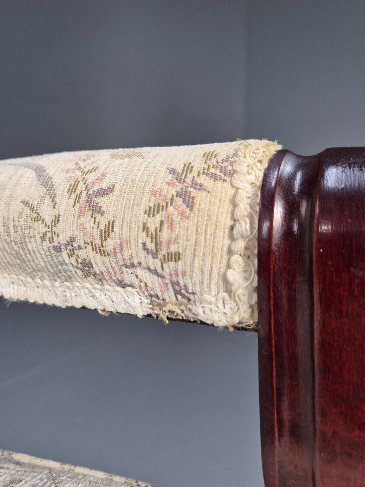 Vintrage Danish Lounge Chair Floral Cotton Antique French Style EB8927 VCLO - UKDK FURNITURE