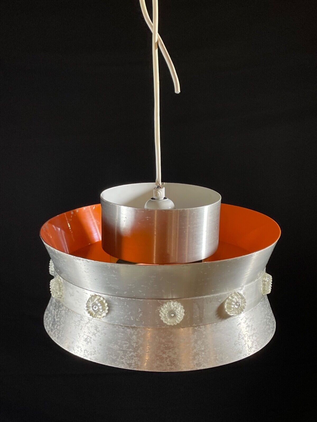 Mid Century Trava Brushed Aluminium, Orange Light, Plastic Detail EB5082 LCLS - UKDK FURNITURE