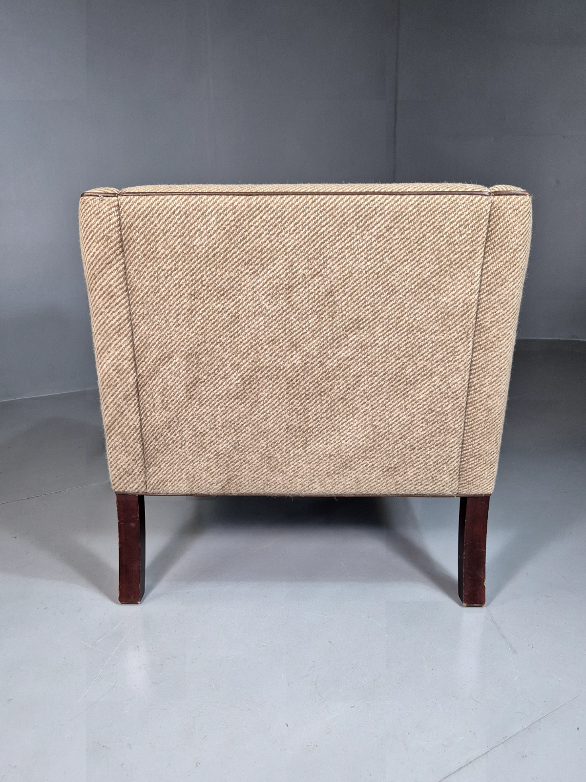 Vintage Danish Lounge Chair Brown Cream Wool 1980s Retro MCM EB7330 MNOR - UKDK FURNITURE