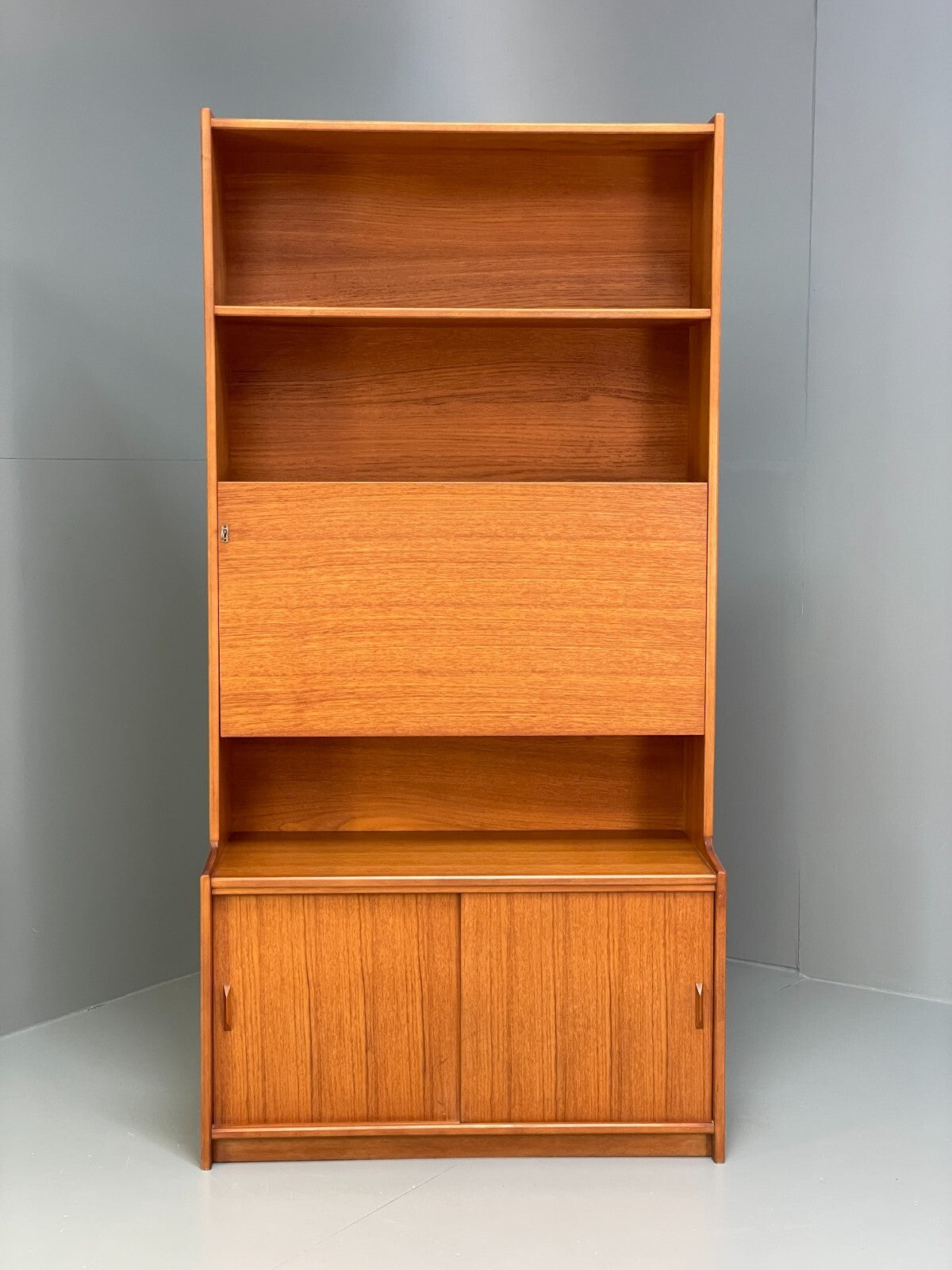 Vintage Teak Wall Unit By Gibbs Furniture 1970s Drinks Cabinet EB9526 MWOO - UKDK FURNITURE