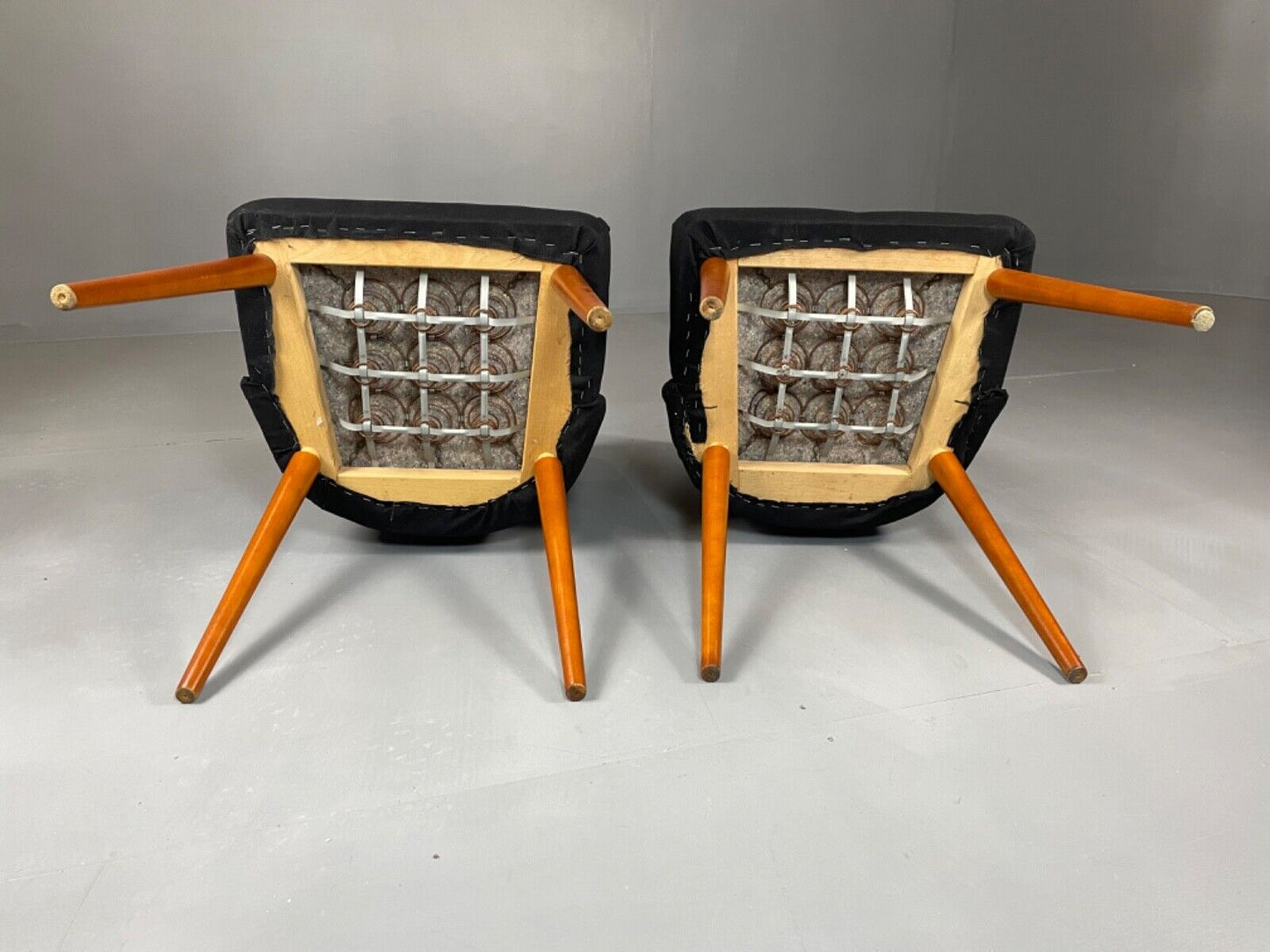 Danish Pair of Mid Century Beech & Fabric Chairs, Retro, Vintage EB4602 MNOR - UKDK FURNITURE