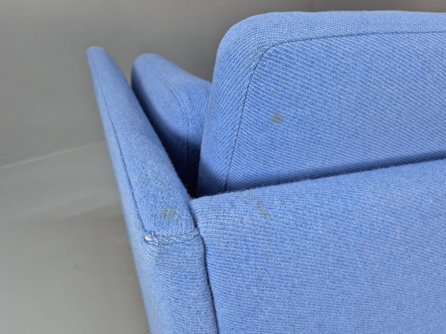 Vintage Danish 1980s Blue Wool 3 seat Sofa Mid Century Modern Retro EB9569 M3SS - UKDK FURNITURE