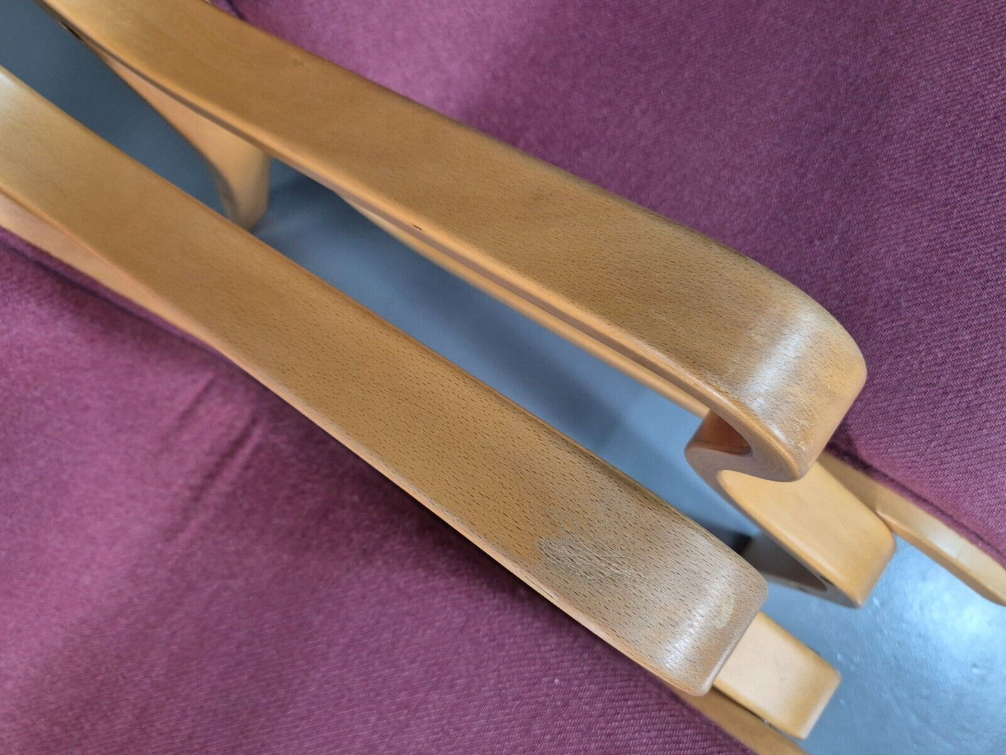 2 Vintage Danish Lounge Chairs Pink Bentwood Ostergaard Retro MCM EB7220 MBEN - UKDK FURNITURE