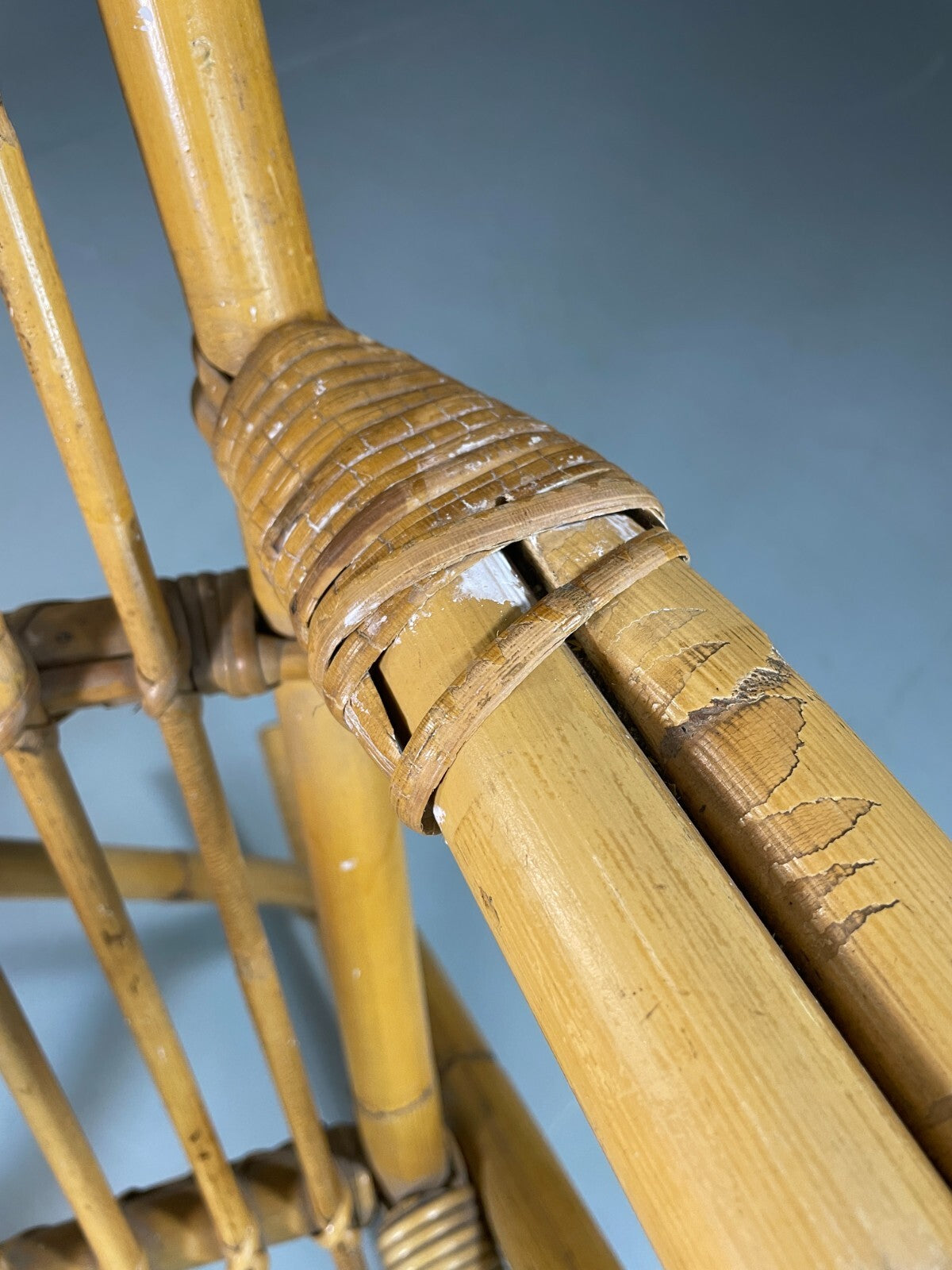 Vintage Cane Rocking Chair Floral 1970s Retro EB6413 VBER16