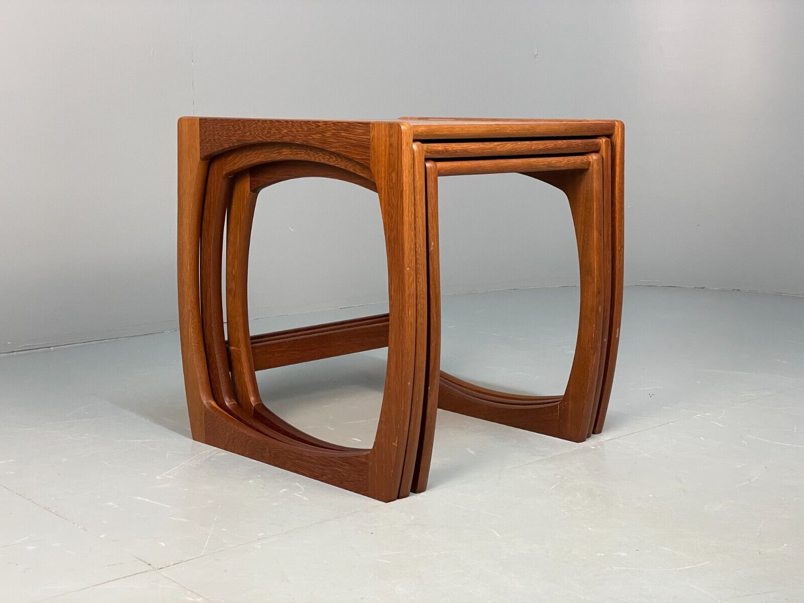 Vintage Teak Nesting Tables Set Of Three Coffee Tables EB8669 MWOO - UKDK FURNITURE