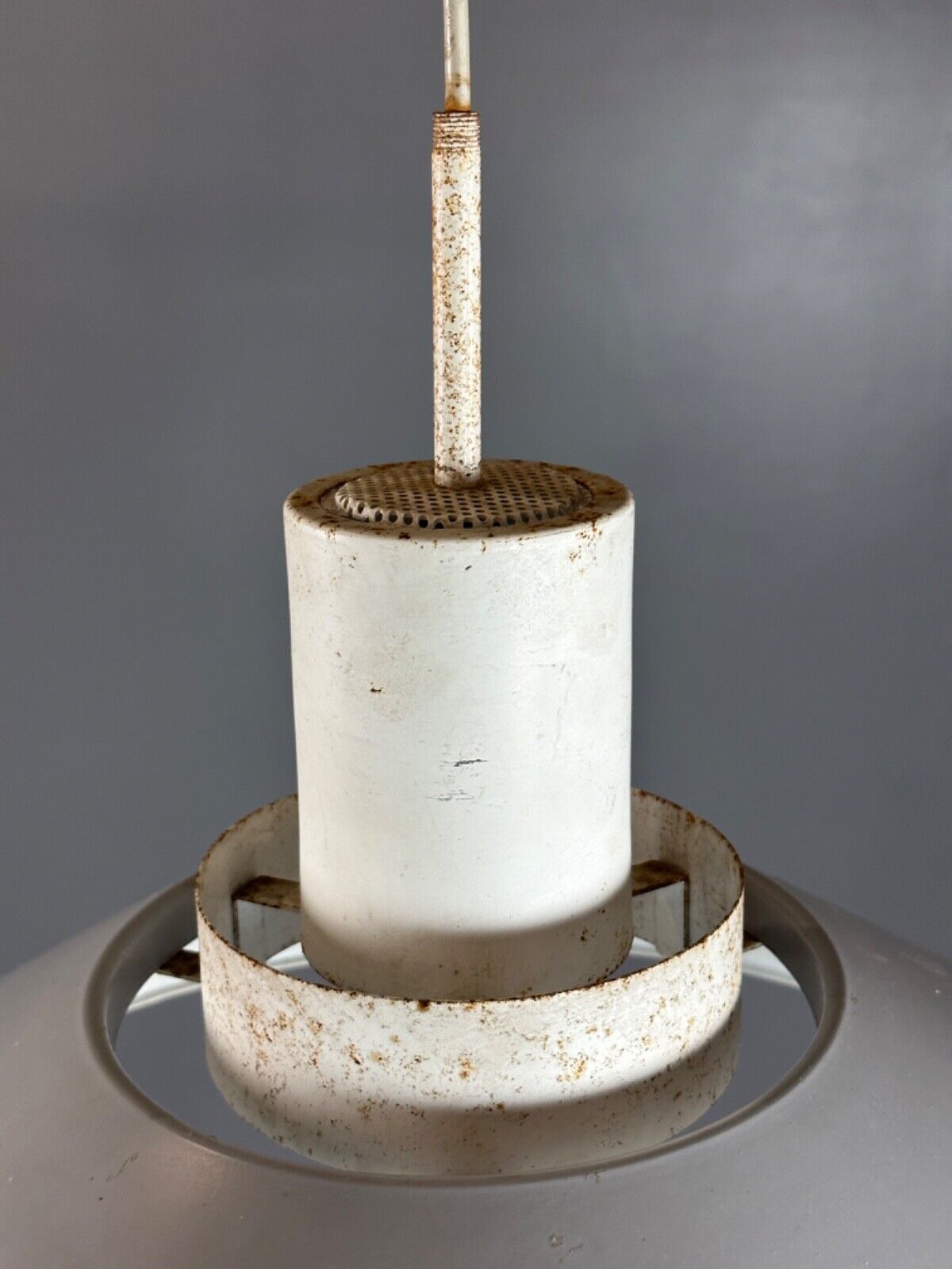 Danish Retro Industrial White And Grey Aluminium Pendent Light EB4648 LCLW - UKDK FURNITURE