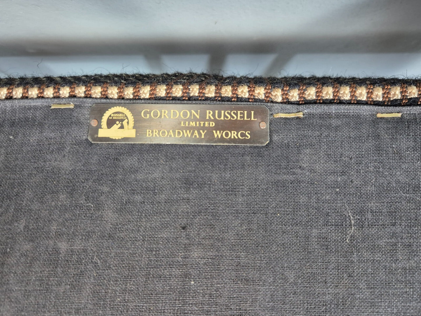 2 Gordon Russell Carver Dining Chairs Teak Green and Cream Wool MCM EB9748 MDIN - UKDK FURNITURE