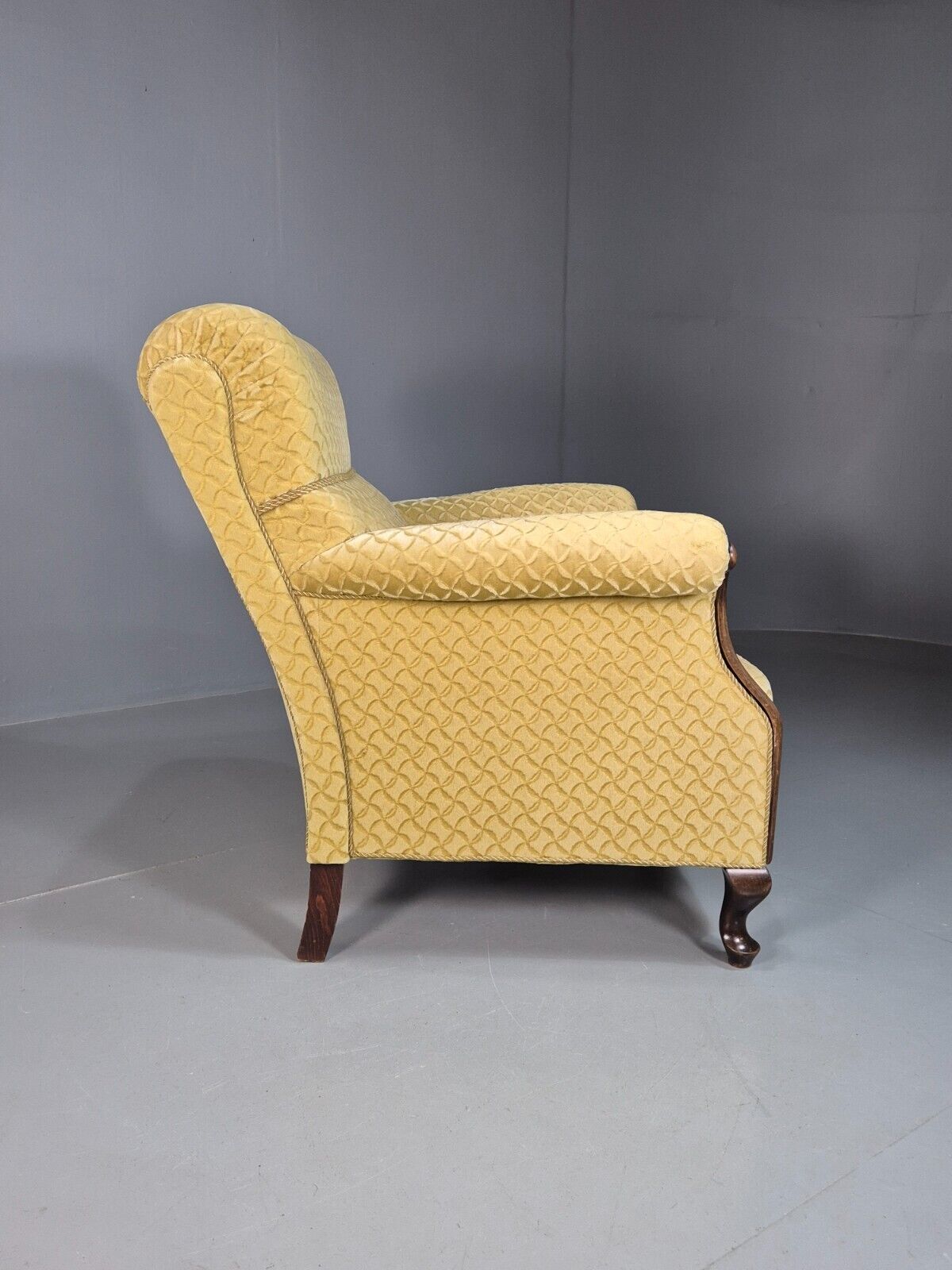 Vintage Danish Lounge Chair Gold Moquette Art Deco 1930s Antique EB8223 VCLO - UKDK FURNITURE