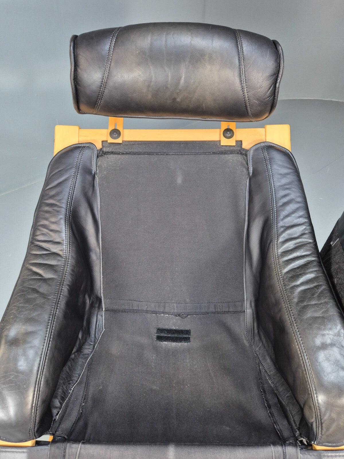 Vintage Danish Lounge Chair Black Leather and Bentwood 1980s Retro EB9496 MBEN - UKDK FURNITURE